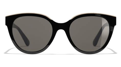 Chanel 5414 C534/3 Black & Beige Butterfly Sunglasses 